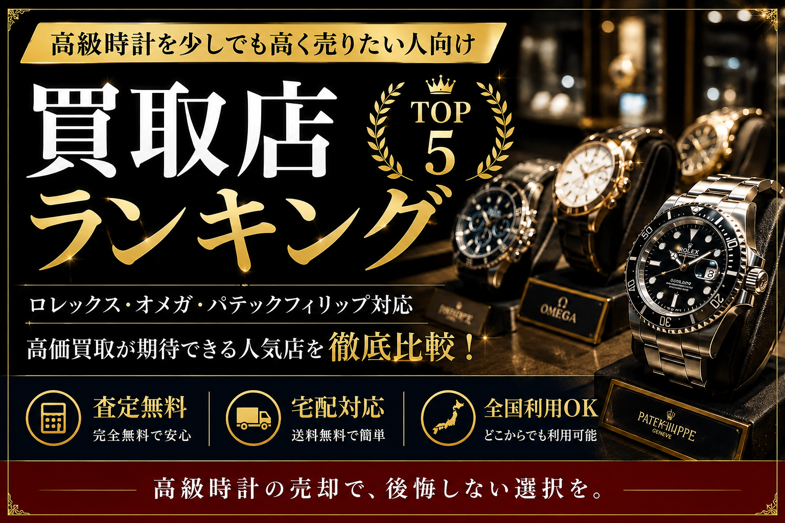 高級時計を少しでも高く売りたい人向け買取店ランキング